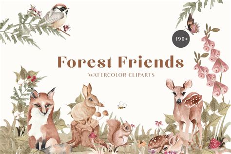 Watercolor Forest Animals Creative Market