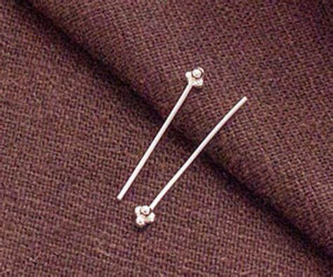 20 Of 925 Sterling Silver Head Pins 07x20 Mm 21 Awg Th2602 Etsy