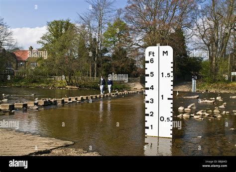 Dh STANHOPE NORTH YORKSHIRE River Wear Ford Crossing People Using Stock Photo Alamy