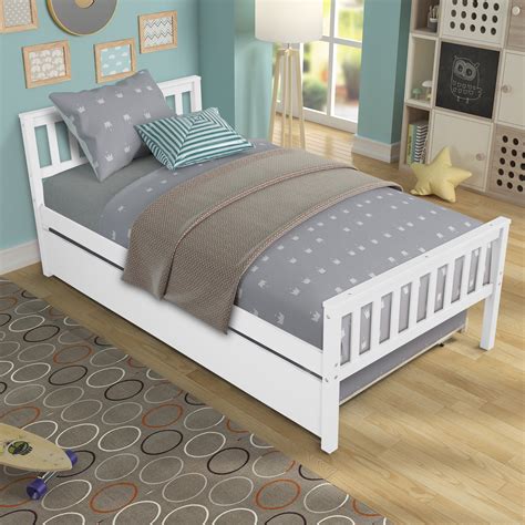 Twin Bed Frame With Trundle Bed Yofe Kids Twin Bed Frame With