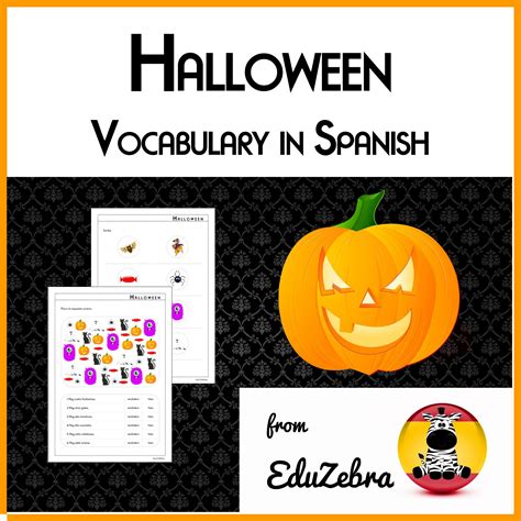 Halloween Vocabulary In Spanish Spanish For Kids Worksheet Activity