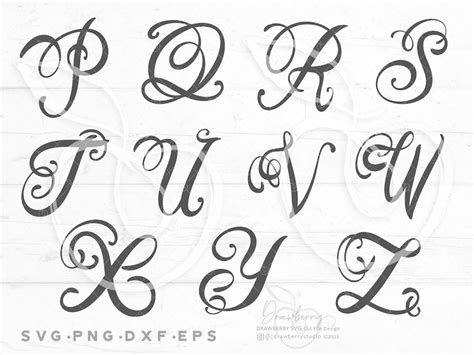 Fancy Letters Svg Hand Lettered Monogram Alphabet Svg Etsy