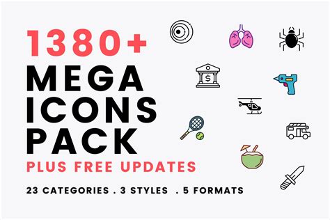 The Mega Icons Pack Pre Designed Illustrator Graphics ~ Creative Market
