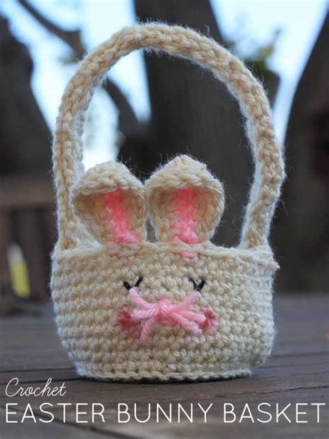 Free Crochet Pattern Easter Bunny Baskets Veggie Mama