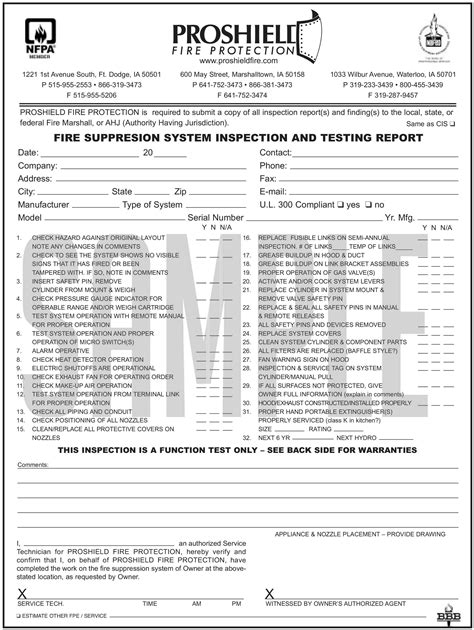 Monthly fire extinguisher inspection report. Code Forms | Proshield Fire & Security