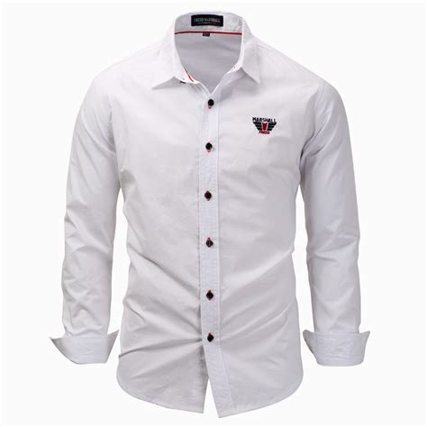 Brand Dress Mens White Shirt Casual Slim Fit Comfortable Long Sleeve