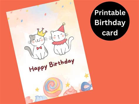 Happy Birthday Digital Printable Card Printable Card Digital Etsy