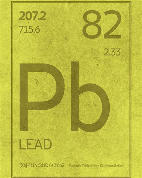 The Element Symbol For Lead Is Shown In This Yellow Poster With Black