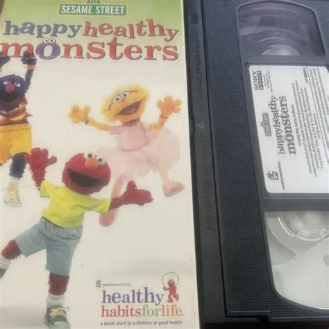 Sesame Street Happy Healthy Monsters Vhs Vcr Video Tape Elmo India Arie