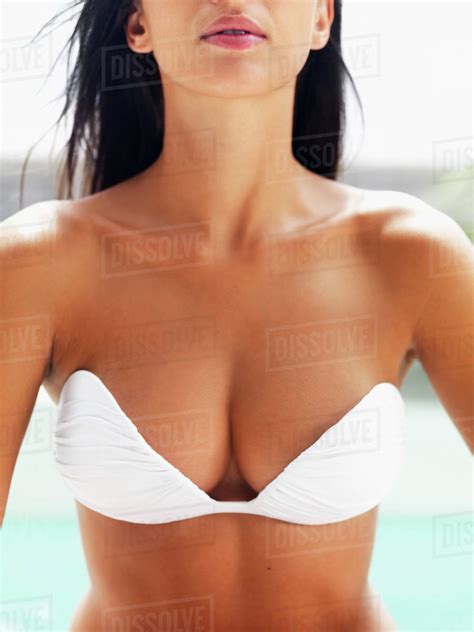 Voluptuous Woman Wearing Strapless Bikini Top Stock Photo Dissolve