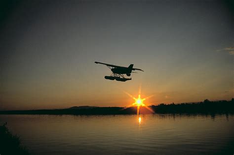 Float Plane Flying Over Lake Hood Photograph By Grant Klotz