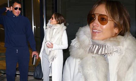 Jennifer Lopez Bundles Up In Fur Scarf As He Joins Beau Alex Rodriguez