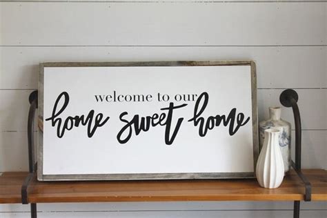 Welcome To Our Home Sweet Home Wood Sign By Thesummeryumbrella