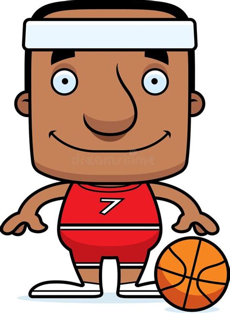 Cartoon Smiling Basketball Player Man Stock Vector Illustration Of