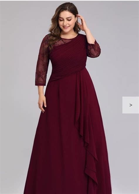 long sleeve plus size prom dress with lace long chiffon evening gowns in 2020 plus size prom