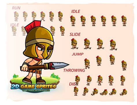 Spartan 2d Game Character Sprites By Dionartworks Codester