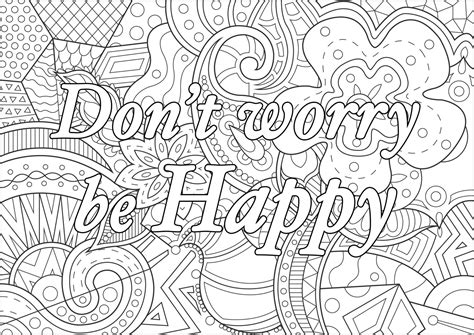 Get This Printable Adult Coloring Pages Quotes Be Happy