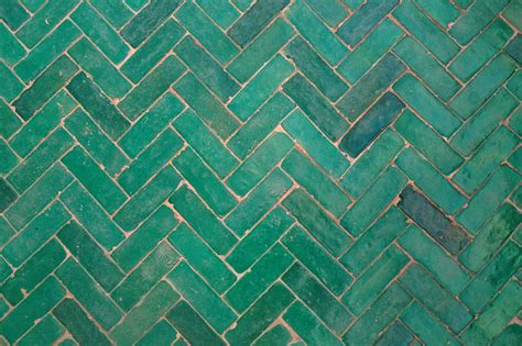 Green Herringbone Flooring Tile Texture Stock Photo Download Image