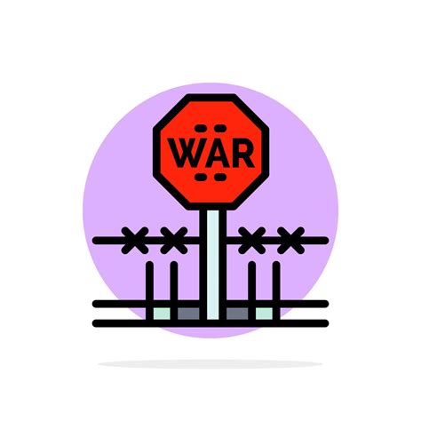 Combat Conflict Military Occupation Occupy Abstract Circle Background Flat Color Icon 15172503