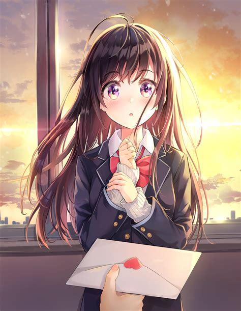 Download 1280x720 Love Letter Anime Girl School Uniform Romance