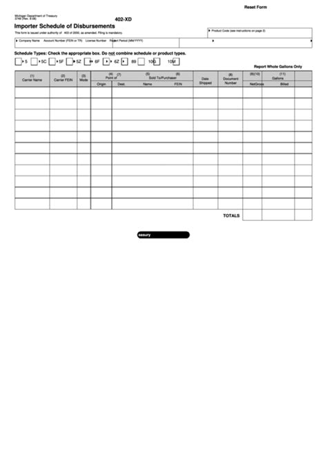 Fillable Form 3749 Importer Schedule Of Disbursements Printable Pdf