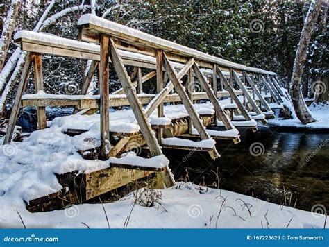 Bruce Trail Bridge At Boyne Valley Provincial Park Stock Image Image