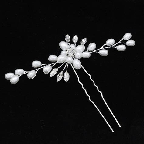 Pearl Beaded Crystal Hairpin Flower Hair Sticks Bridal Hair Accessories