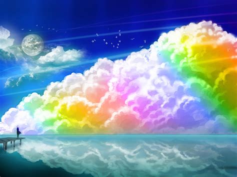Free Photo Rainbow Clouds Angle Seascape Picture Free Download