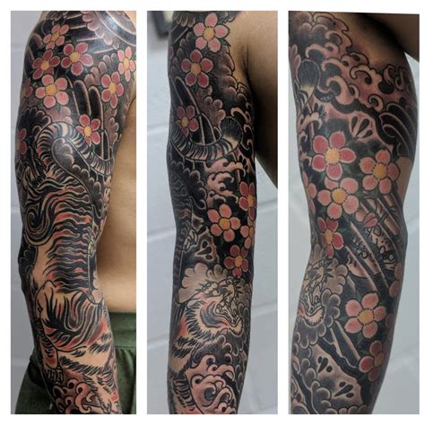One More Session Japanese Traditional Full Sleeve Lucky Hand Tattoos San Angelo By Randy