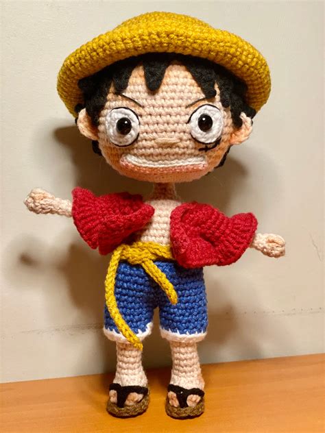 One Piece Luffy 7 Inches Crochet Pattern Doll From One Piece Etsy