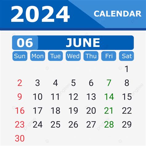 Junio Calendario Color Azul Vector Png Junio Calendario