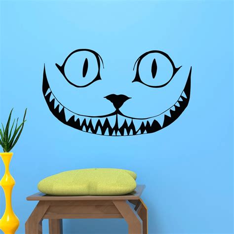 Cartoon Cheshire Cat Smile Wall Decal Alice In Wonderland Character