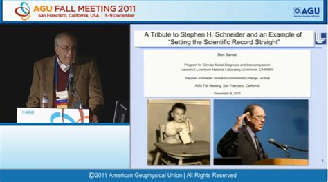 Stephen Schneider Memorial Lecture At Agu In San Francisco Dans Wild