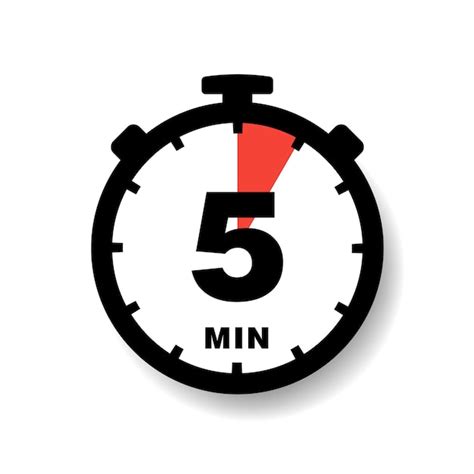 Premium Vector Five Minutes On Analog Clock Flat Style Design Vector