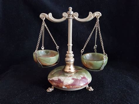 Reserved Vintage Brass And Onyx Scale Of Justice Vintage Etsy