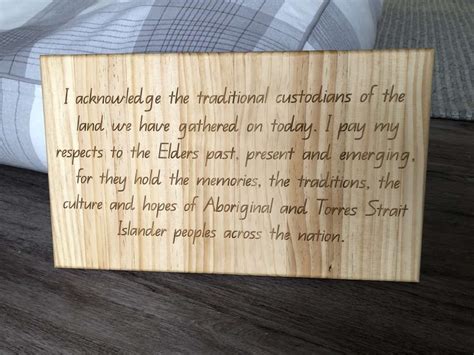 Wooden Acknowledgement Of Country Sign