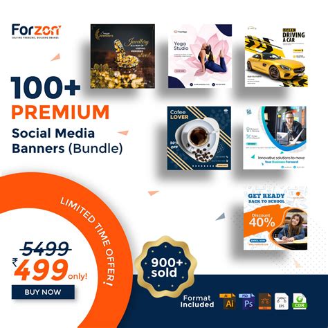 Premium Social Media Banner Bundle Pack Of 100 Forzon