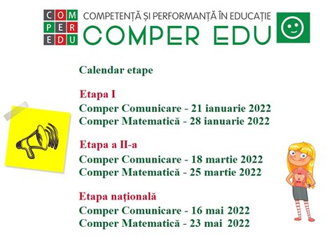 Calendar Comper 2021 2022 Concursurile Comper