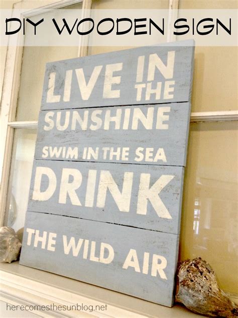 Everyone loves wooden signs with quotes at the moment and you can make them using stencils and paint that you can buy at most craft fairs. How to Make a DIY Wooden Sign | Here Comes The Sun