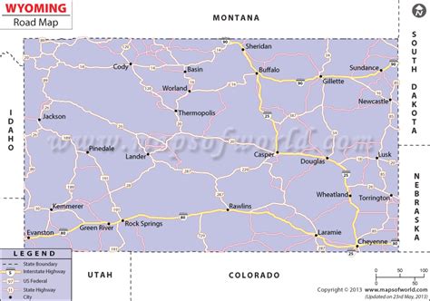 Wyoming Road Map Map Wyoming Map Wyoming