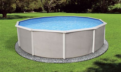Blue Wave Belize 24 Ft Round 52 In Deep 6 In Top Rail Metal Wall