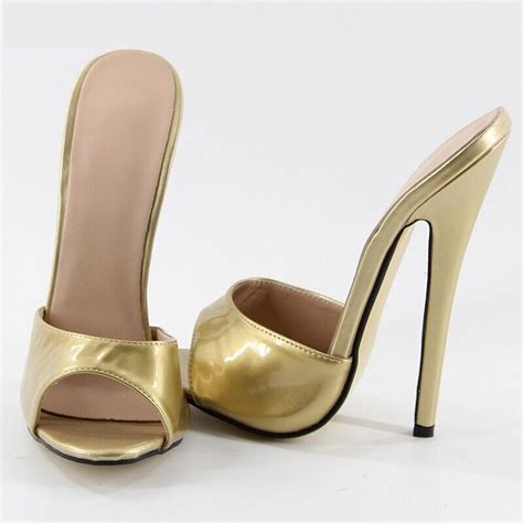 sexy sehr hoher absatz mules sandalen riemchen stiletto fetisch 18cm uk3 12 eu36 47 ebay
