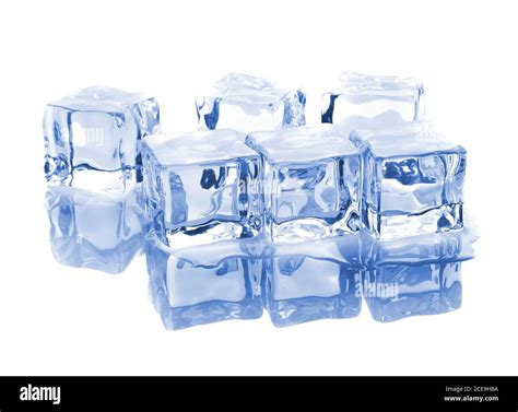 Six Ice Cubes With Reflection Stock Photo Alamy