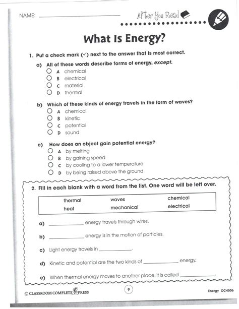 7th Grade Reading Worksheets