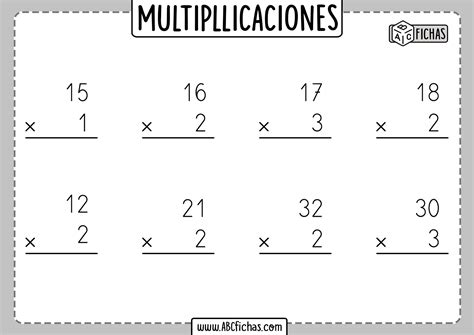 Fichas De Multiplicaciones Para Imprimir De Cifra Abc Fichas