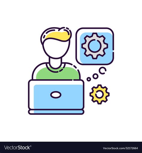 Computer Engineer Rgb Color Icon Royalty Free Vector Image