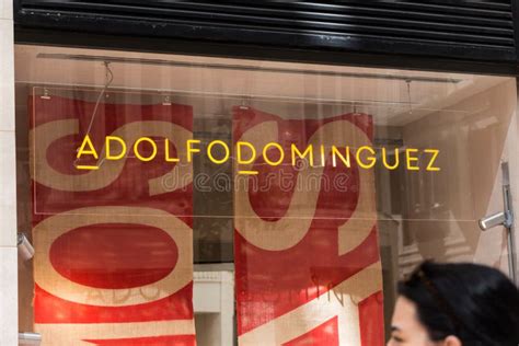 Adolfo Dominguez Logo On Adolfo Dominguez Store Editorial Stock Photo