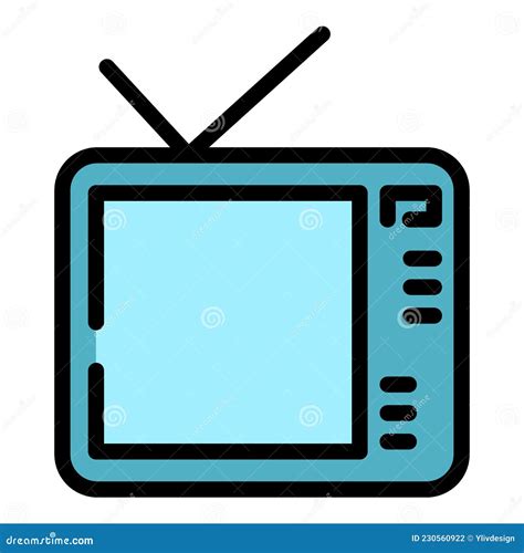 Vector De Contorno De Icono De Tv Interactivo Ilustración del Vector