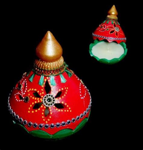 Satvik Colorful Clay Diya Set Of Ganpati Bowl C39 And Lakshmi Bowl