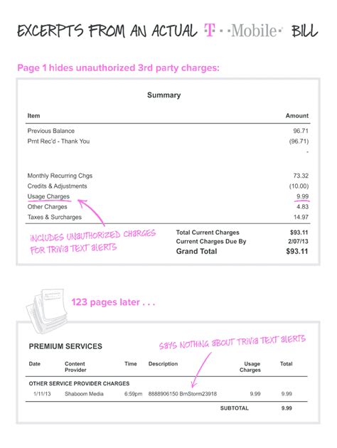 Fake Cell Phone Bill Template